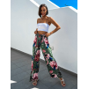 50418 1 khaki elegantni kalhoty boysen s kvetinovym vzorem