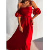 Červené elegantné šaty CREESI s rázporkom