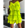 Neónové žlté šaty STORK s volánikmi