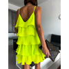 Neónové žlté šaty STORK s volánikmi