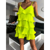Neónové žlté šaty STORK s volánikmi