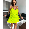 Neónové žlté šaty STORK s volánikmi