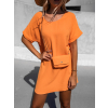 Oranžové jednoduché šaty CAINEN s menšou kabelkou