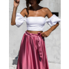Biely elegantný crop top DENNER s rukávmi