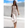 Krémové elegantné šaty MELIAN s prestrihmi