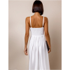 54078 2 bile elegantni saty patilla s rozparkem