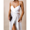 54078 4 bile elegantni saty patilla s rozparkem