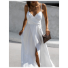 54078 6 bile elegantni saty patilla s rozparkem