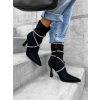 Čierne členkové topánky EMERIE so strieborným detailom