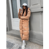 54687 svetle hneda dlouha prosivana bunda walnut s kapsami