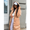 54687 1 svetle hneda dlouha prosivana bunda walnut s kapsami