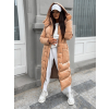 54687 4 svetle hneda dlouha prosivana bunda walnut s kapsami