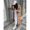 54687 5 svetle hneda dlouha prosivana bunda walnut s kapsami