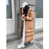 54687 6 svetle hneda dlouha prosivana bunda walnut s kapsami