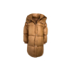 Hnedá dlhá prešívaná bunda PARANA s kapucňou