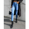 Modré denim džínsy MARIGY s potlačou