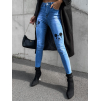 Modré denim džínsy MARIGY s potlačou