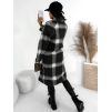 Černý károvaný kabát CORIA s knoflíky (Veľkosť ONESIZE)