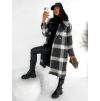 Černý károvaný kabát CORIA s knoflíky (Veľkosť ONESIZE)