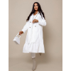 Biely kabát WESLEY s volánikmi