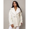 Bílý teddy kabátek JEMIEN s knoflíky (Veľkosť ONESIZE)