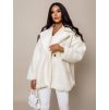 Bílý teddy kabátek JEMIEN s knoflíky (Veľkosť ONESIZE)