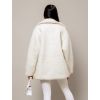 Bílý teddy kabátek JEMIEN s knoflíky (Veľkosť ONESIZE)