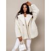 Bílý teddy kabátek JEMIEN s knoflíky (Veľkosť ONESIZE)
