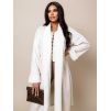 Bílý kožíškový kabát RANUE otevřeného střihu (Veľkosť ONESIZE)