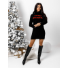 Čierne pletené svetrové šaty TWINKL s potlačou