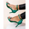 Zelené boty na podpatku WATLLIE se stříbrným detailem (Veľkosť 36)