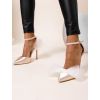 Béžové lodičky LISIANY s mašlí (Veľkosť 36)
