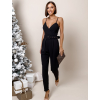 Čierny elegantný overal CANYON s opaskom