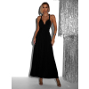 Čierne elegantné šaty BEATRICE s viazaním