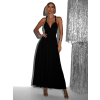 Čierne elegantné šaty BEATRICE s viazaním