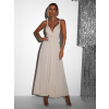 Krémové elegantné šaty BEATRICE s viazaním