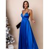 Královsky modré dlouhé elegantní šaty BREALYN s kapsami (Veľkosť ONESIZE)