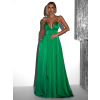 Zelené dlhé elegantné šaty BREALYN s vreckami