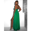 Zelené dlhé elegantné šaty BREALYN s vreckami