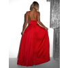 Červené dlhé elegantné šaty BREALYN s vreckami