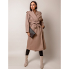Svetlohnedý elegantný kabát WALLES s kapucňou