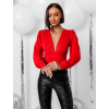 Červené elegantní body DEBBY s výstřihem do V (Veľkosť ONESIZE)