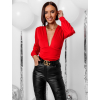 Červené elegantní body DEBBY s výstřihem do V (Veľkosť ONESIZE)