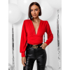 Červené elegantní body DEBBY s výstřihem do V (Veľkosť ONESIZE)