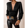 Černé elegantní body DEBBY s výstřihem do V (Veľkosť ONESIZE)