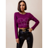 Fialový crop top AFRA s kamienkami