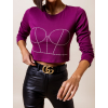 Fialový crop top AFRA s kamínky (Veľkosť ONESIZE)