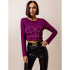Fialový crop top AFRA s kamínky (Veľkosť ONESIZE)