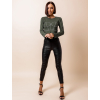 Khaki crop top AFRA s kamínky (Veľkosť ONESIZE)