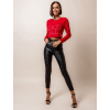 Červený crop top AFRA s kamínky (Veľkosť ONESIZE)